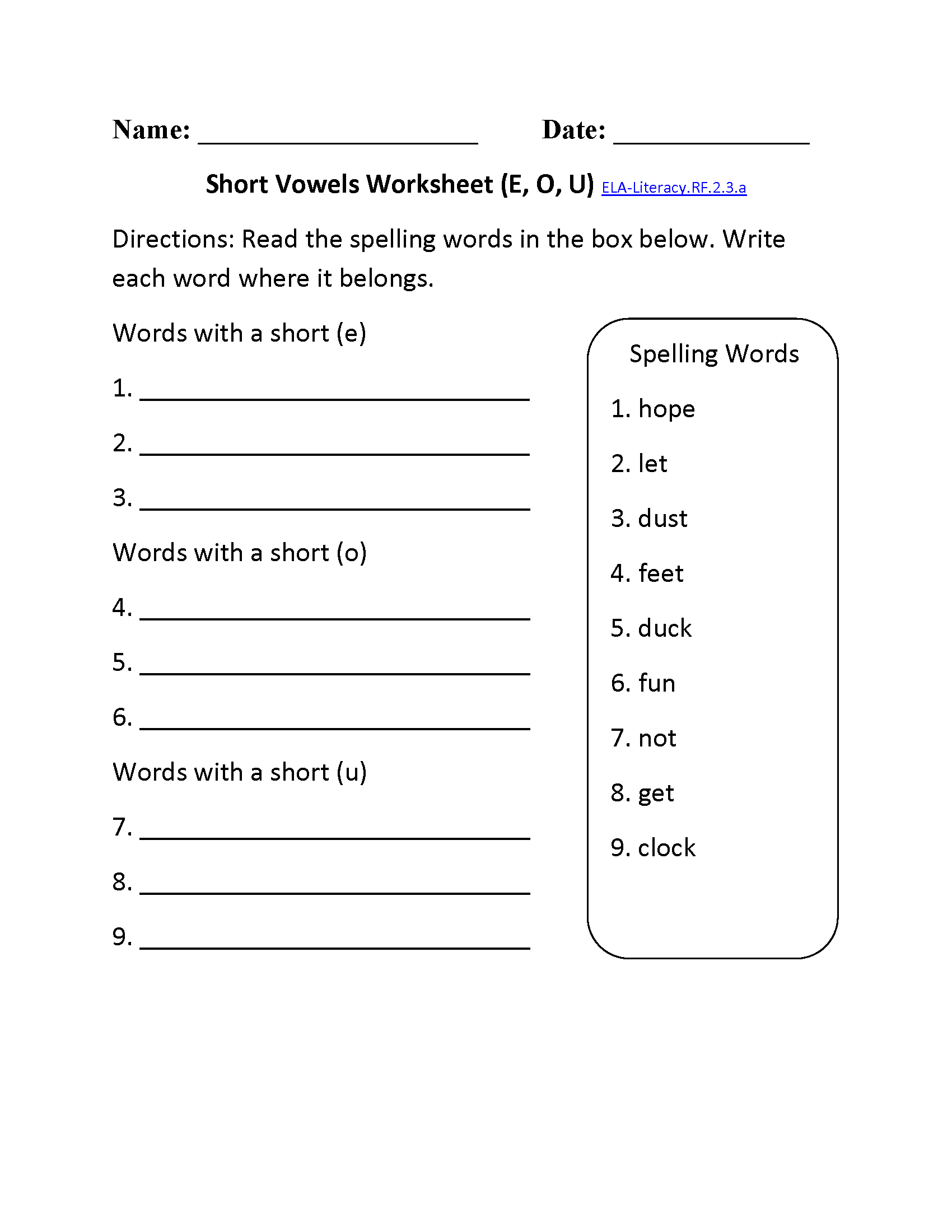 2Nd Grade Common Core | Reading Foundational Skills Worksheets - Free Printable Phonics Worksheets For Second Grade