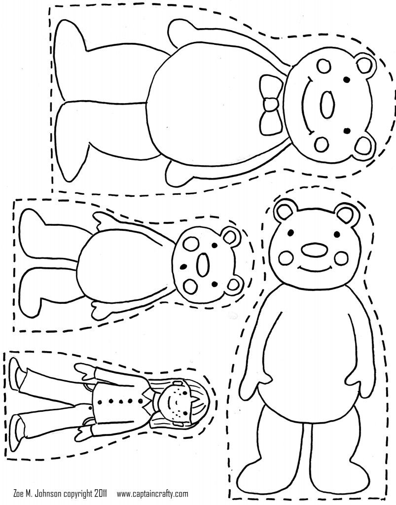 3 Bears Printable- Want Use To Make Magnet Board Pieces For - Free Printable Goldilocks And The Three Bears Story