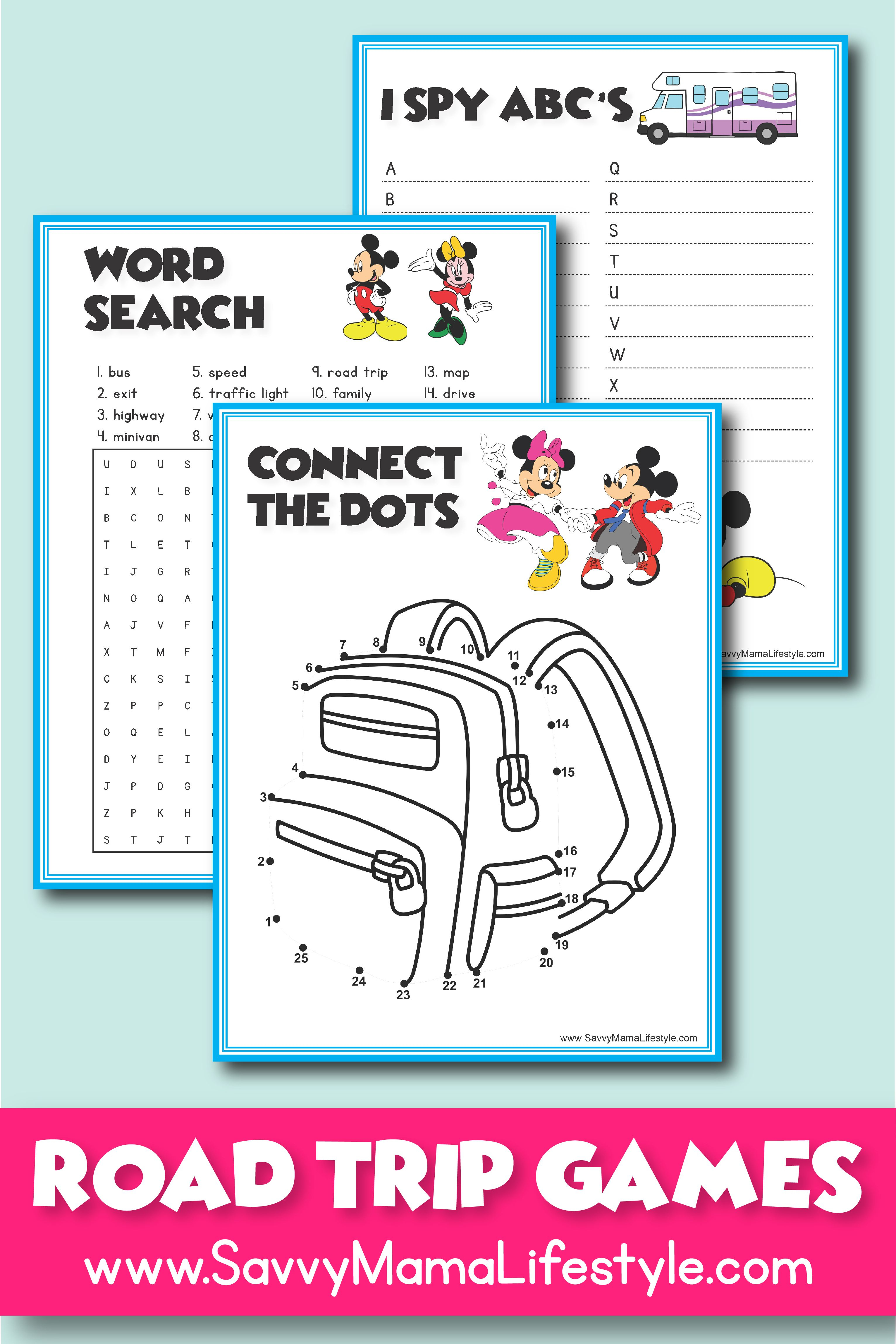 3 Disney Road Trip Games: Free Printable Activities For The Car Ride - Free Printable Car Ride Games