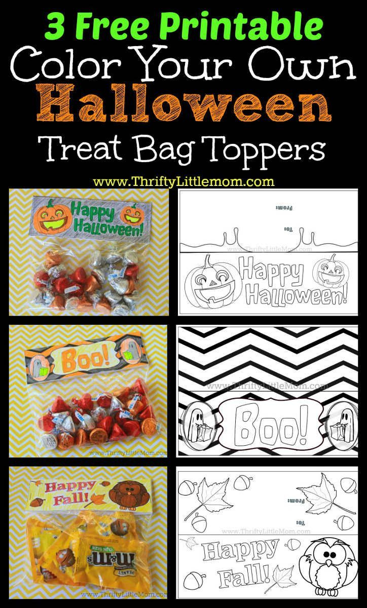 3 Free Printable Halloween Treat Bag Toppers | Diy Party Decorations - Free Printable Trick Or Treat Bags