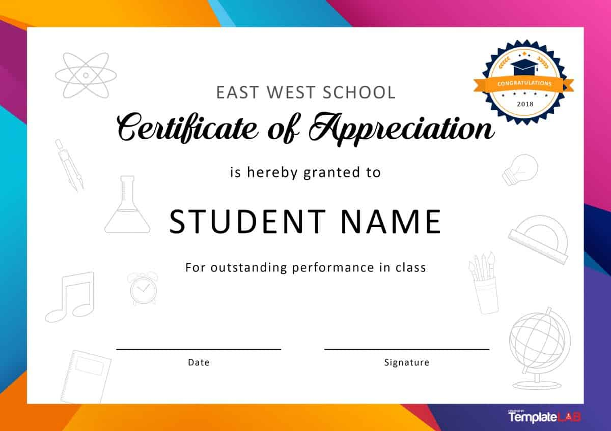 30 Free Certificate Of Appreciation Templates And Letters - Free Printable Certificates For Students