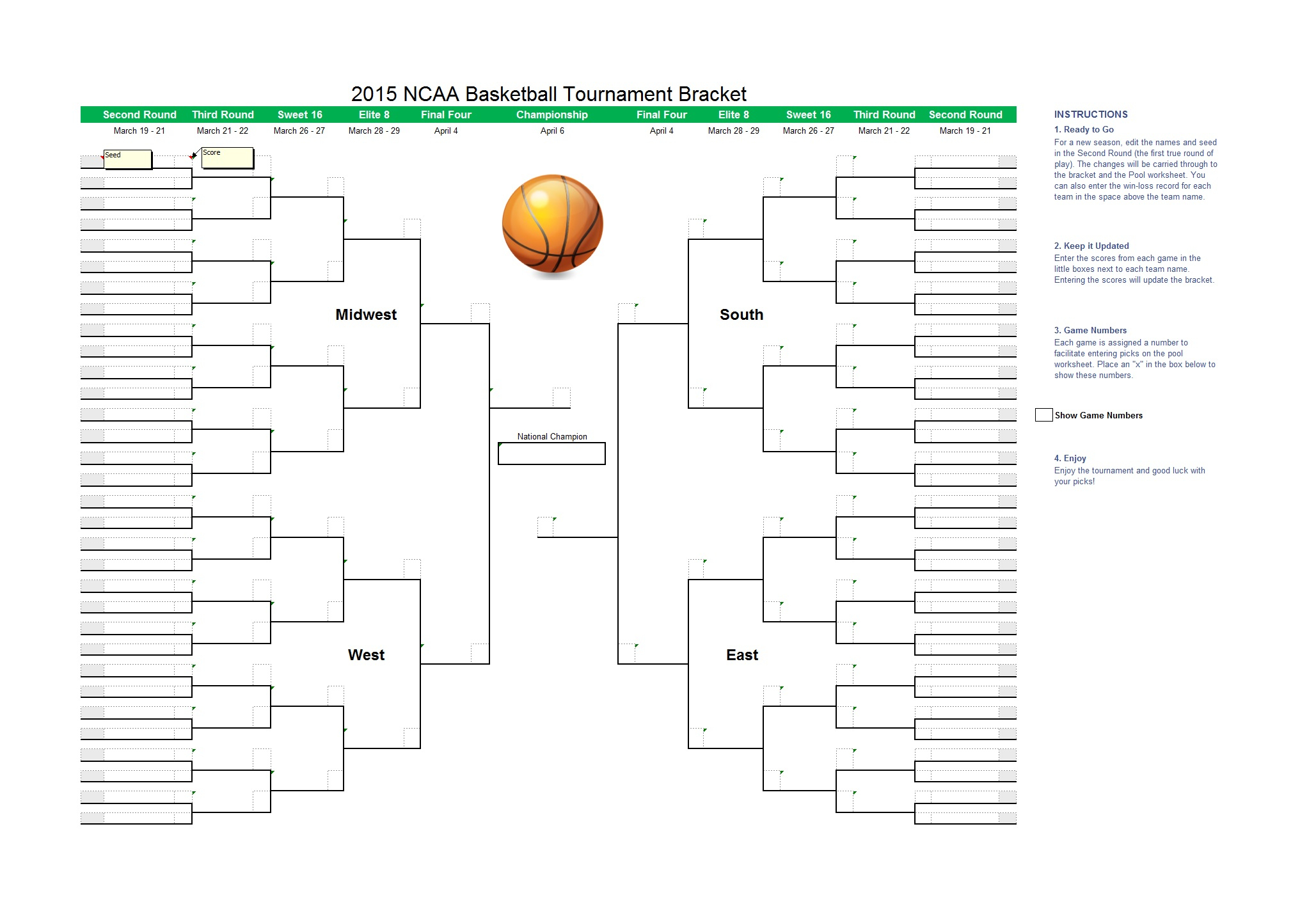 34 Blank Tournament Bracket Templates (&amp;amp;100% Free) - Template Lab - Free Printable Brackets