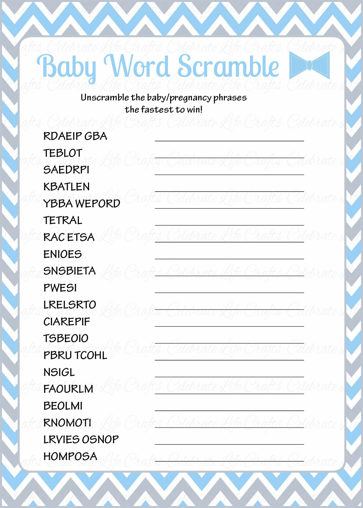 36 Adorable Baby Shower Word Scrambles | Kittybabylove - Free Printable Baby Shower Games Word Scramble