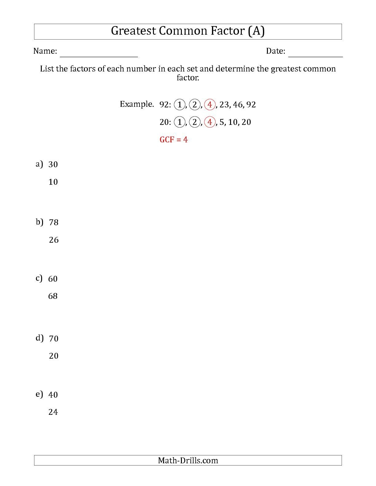 36 Least Common Multiple Worksheet – Worksheet Template - Free Printable Lcm Worksheets