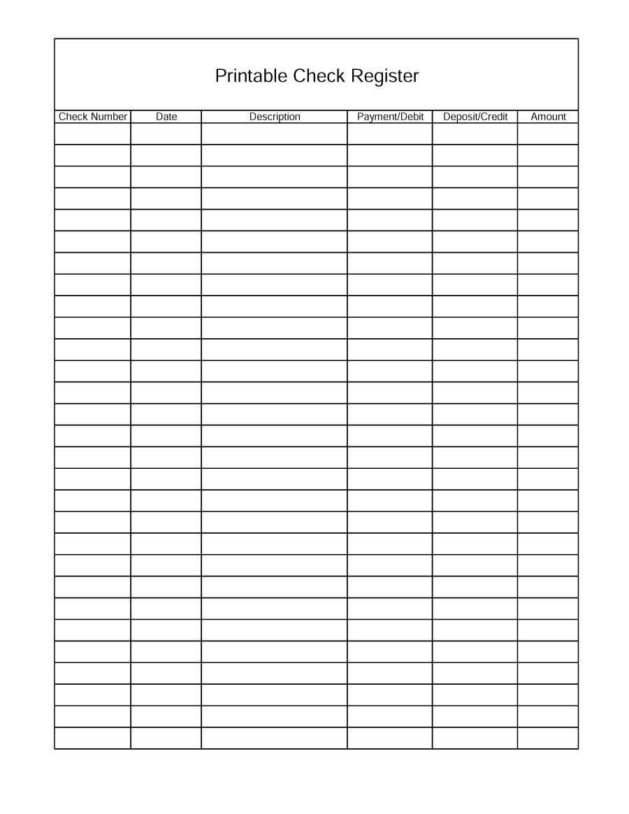 37 Checkbook Register Templates [100% Free, Printable] ᐅ Template Lab - Free Printable Check Register