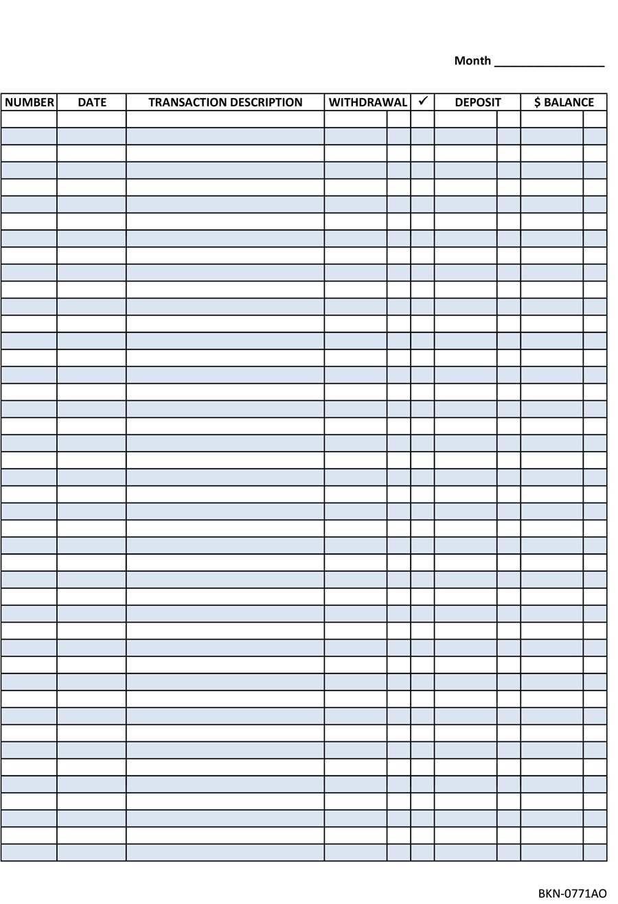 37 Checkbook Register Templates [100% Free, Printable] - Template Lab - Free Printable Blank Check Register Template