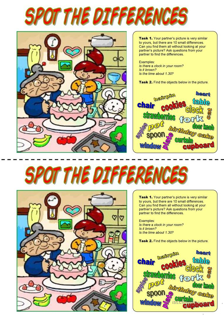 39 Free Esl Spot The Difference Worksheets - Free Printable Spot The Difference Worksheets