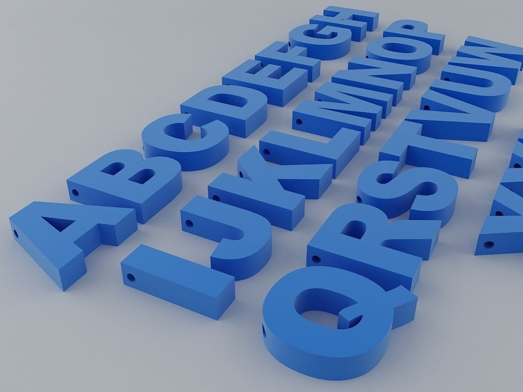 3D Print Model A To Z English Letters Alphabet | Cgtrader - Free Printable 3D Letters