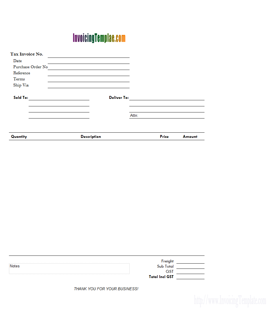 4-Column Invoice Templates - Free Printable Catering Invoice Template