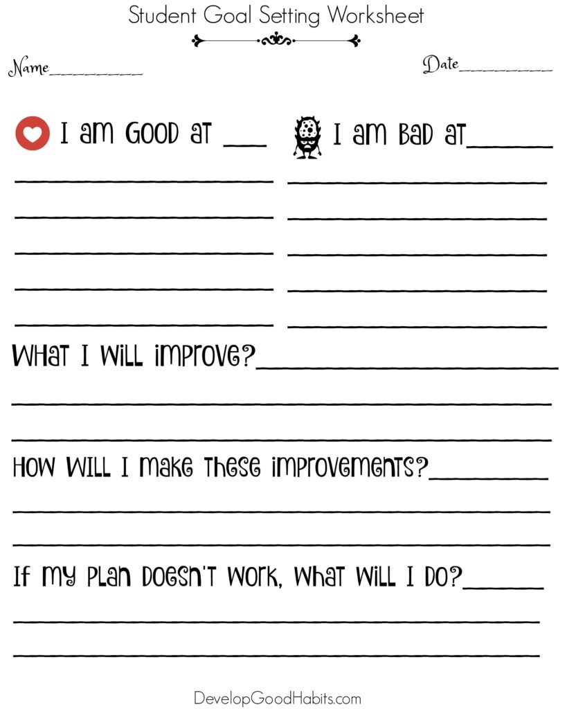 4 Free Goal Setting Worksheets – Free Forms, Templates And Ideas To - Free Printable Goal Setting Worksheets For Students