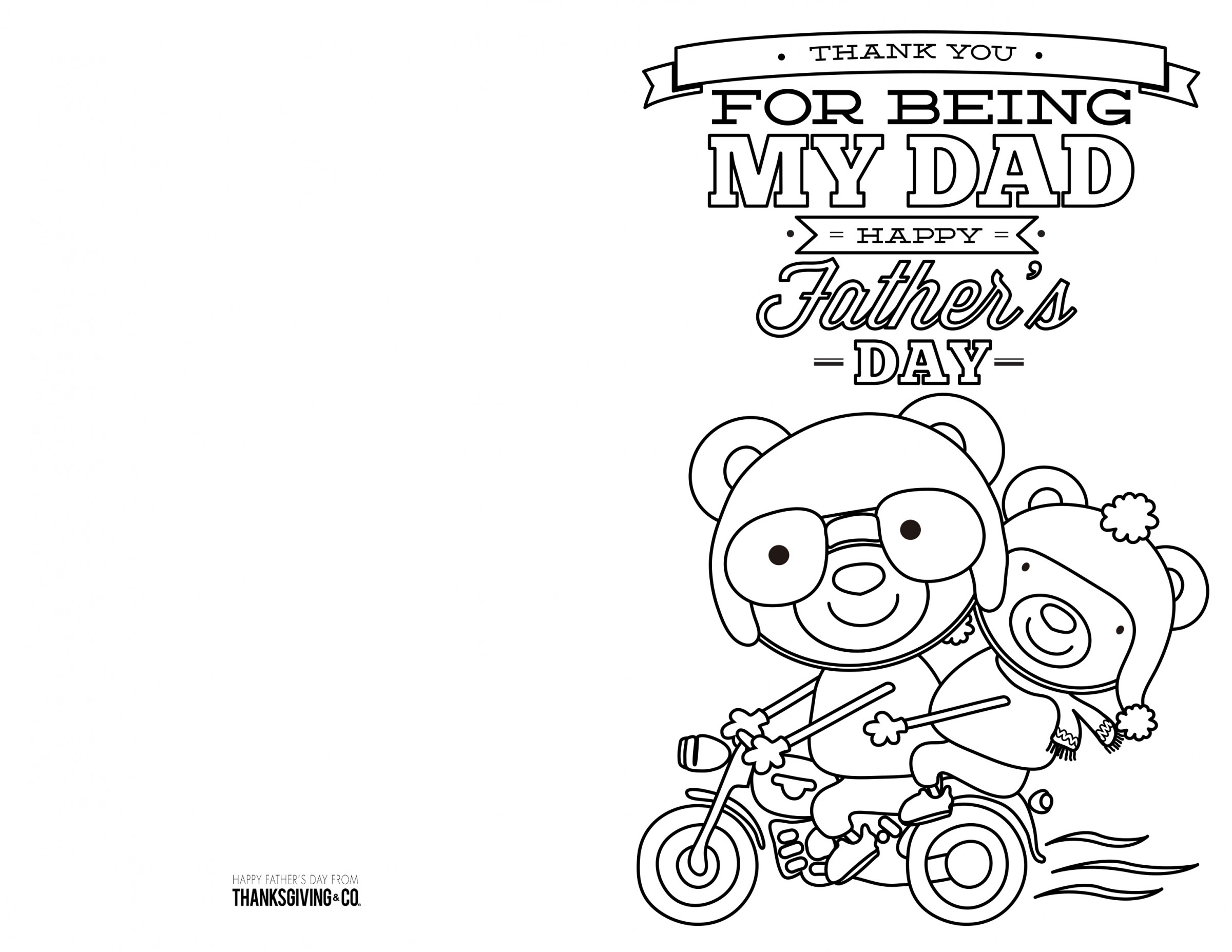 4 Free Printable Father&amp;#039;s Day Cards To Color - Thanksgiving - Free Printable Cards To Color