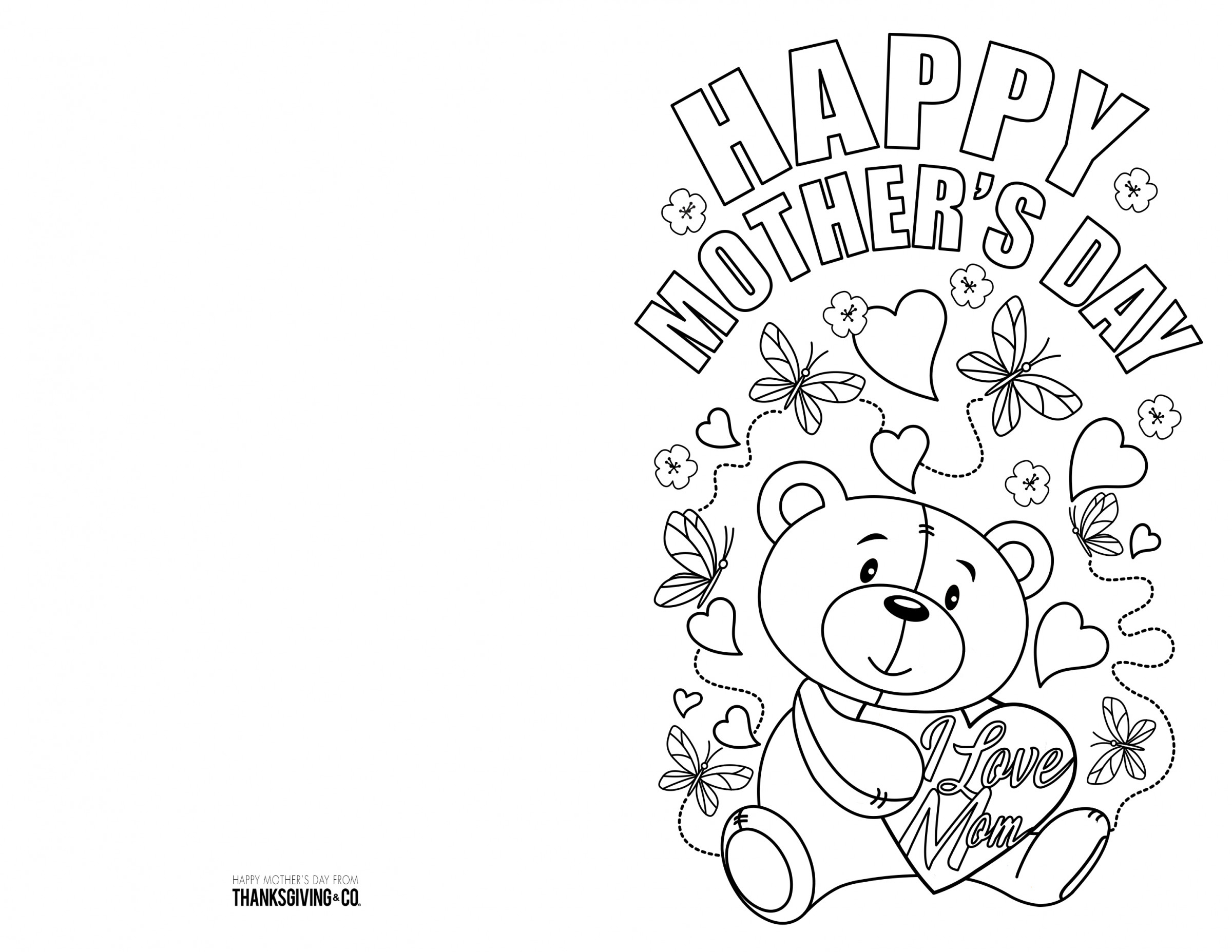 4 Free Printable Mother&amp;#039;s Day Ecards To Color - Thanksgiving - Free Printable Mothers Day Coloring Cards