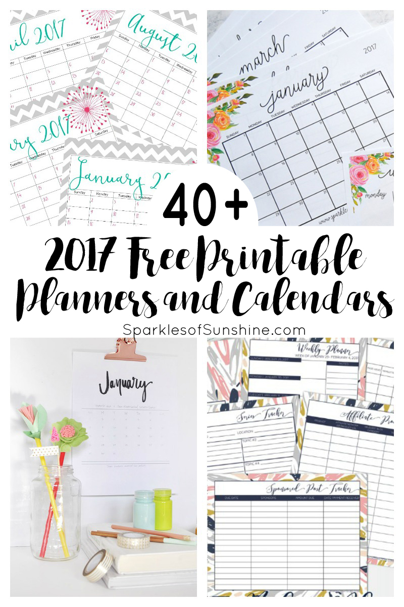 40+ Awesome Free Printable 2017 Calendars And Planners - Sparkles Of - Free Cute Printable Planner 2017