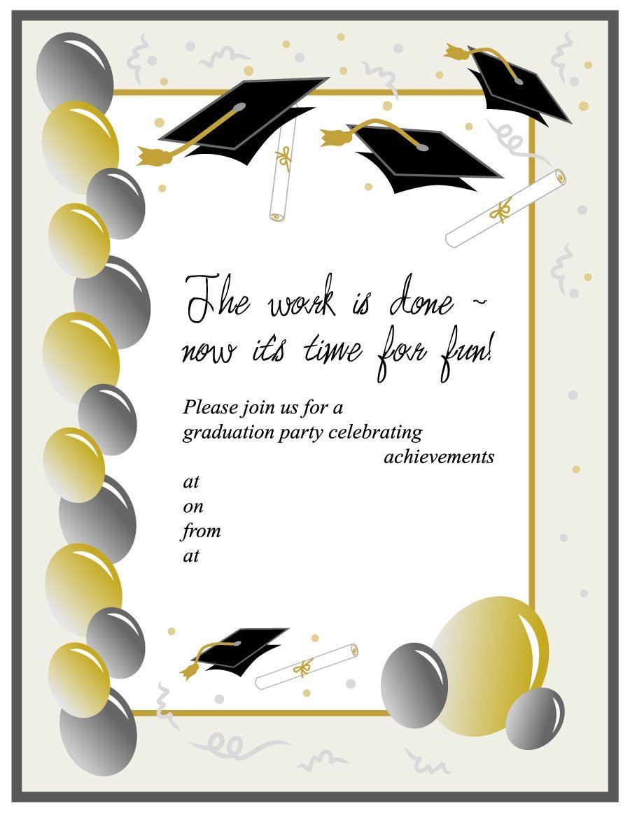 40+ Free Graduation Invitation Templates ᐅ Template Lab - Free Printable Graduation Party Invitations