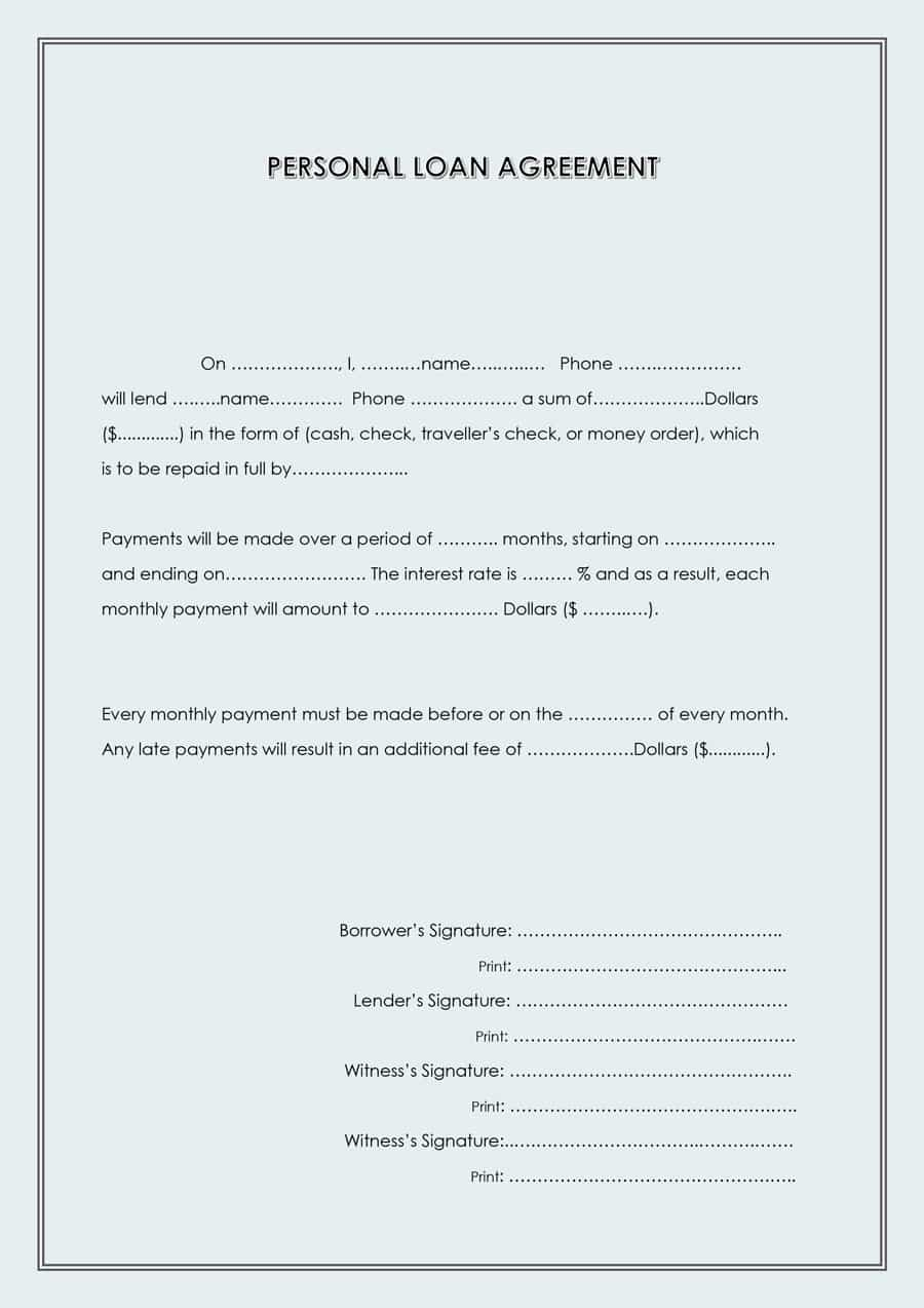 40+ Free Loan Agreement Templates [Word &amp;amp; Pdf] ᐅ Template Lab - Free Printable Basic Will