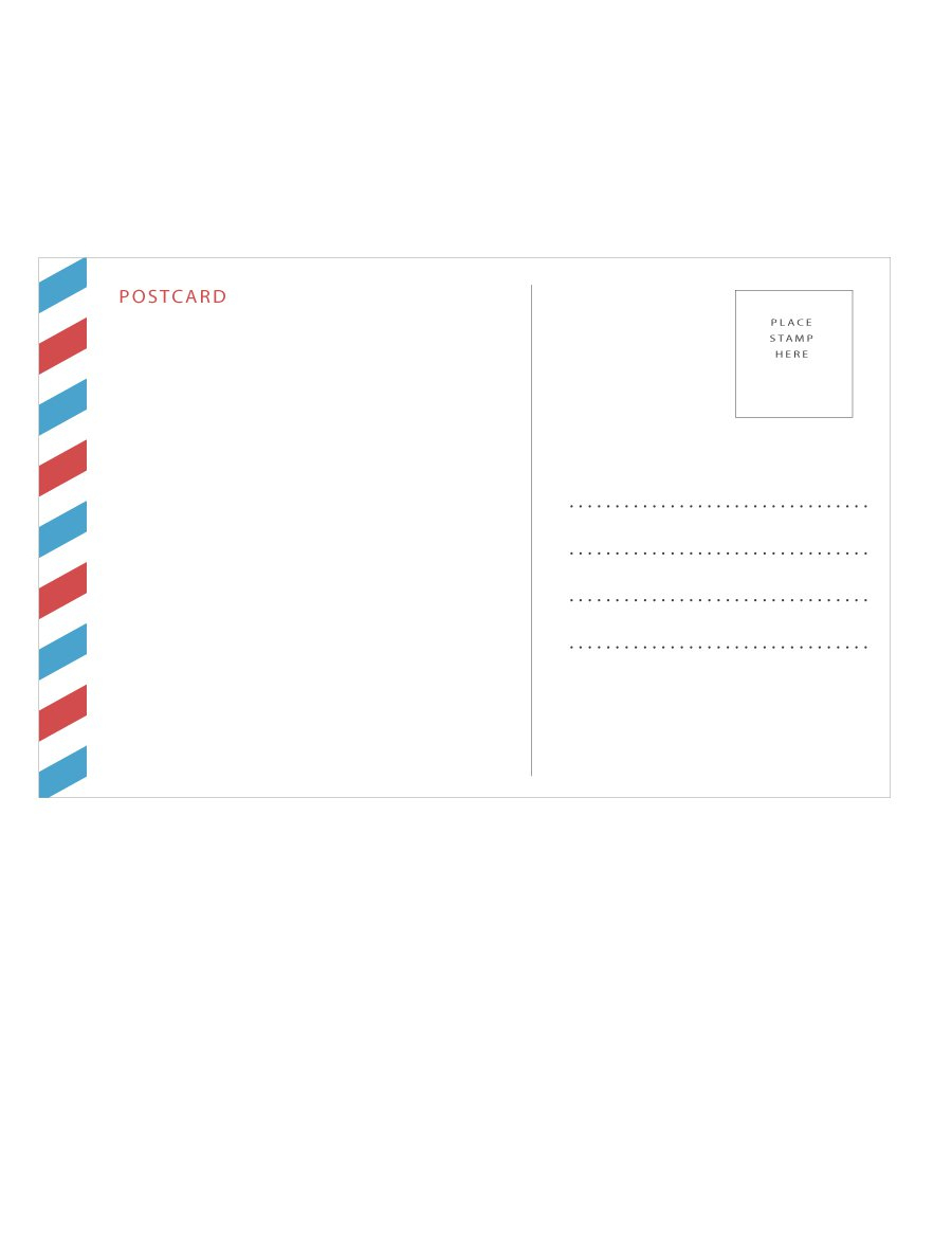40+ Great Postcard Templates &amp;amp; Designs [Word + Pdf] - Template Lab - Free Printable Postcard Template