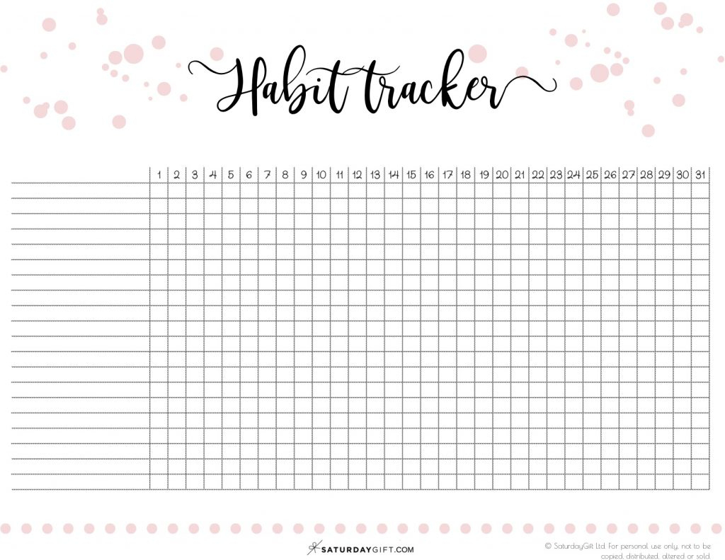 40+ Ideas To Track In Your Daily Habit Tracker {+Free Printable} - Habit Tracker Free Printable