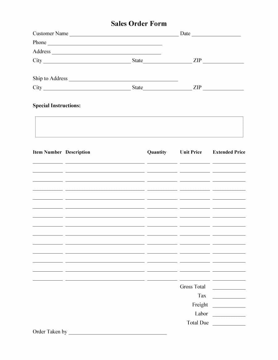 40+ Order Form Templates [Work Order / Change Order + More] - Free Printable Order Forms