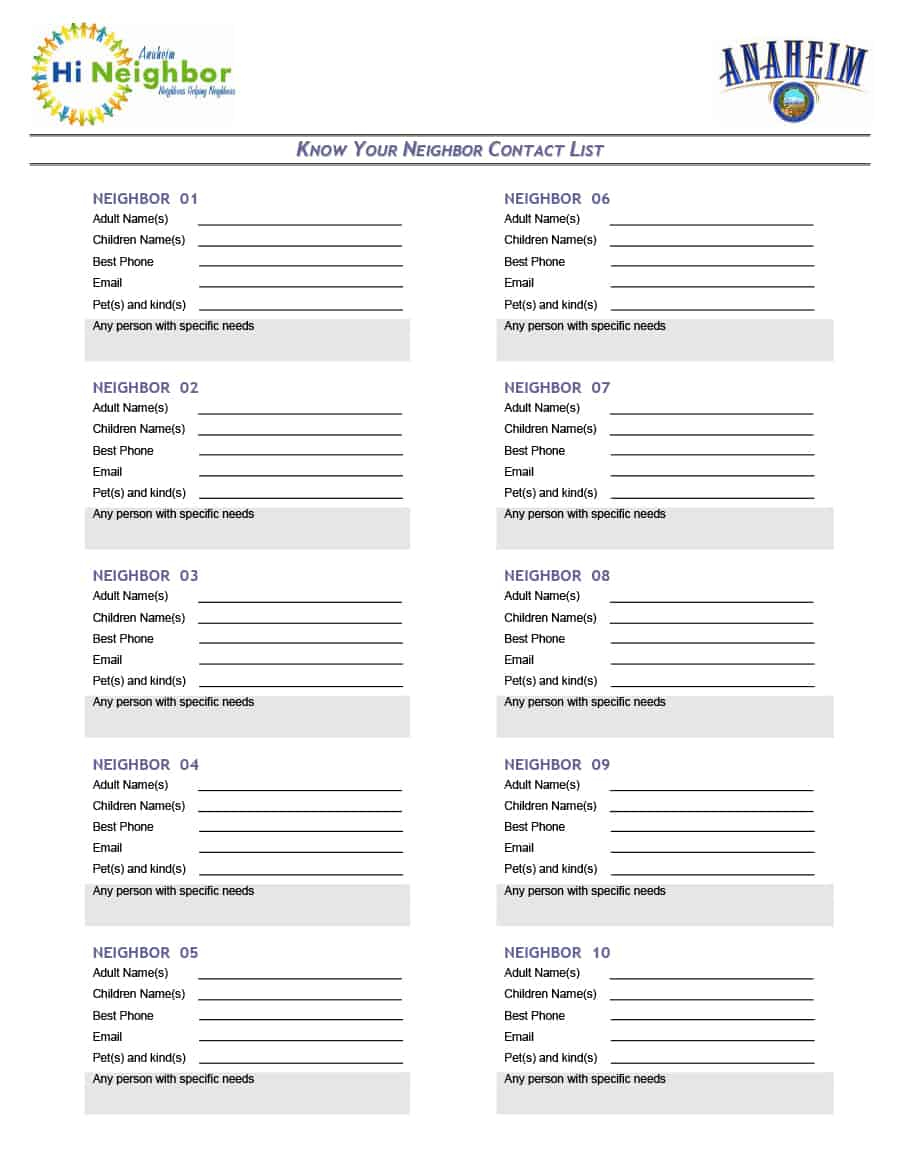 40 Phone &amp;amp; Email Contact List Templates [Word, Excel] - Template Lab - Free Printable Contact List