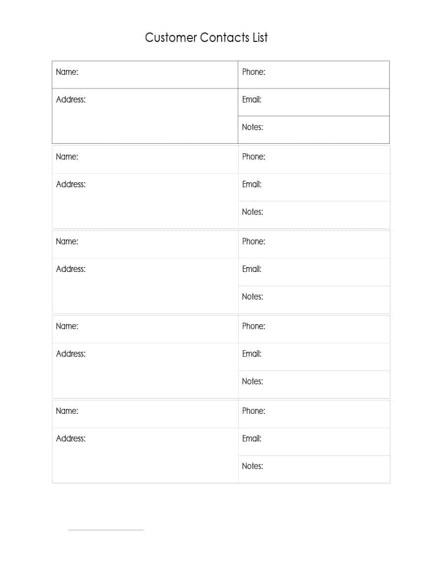 40 Phone &amp;amp; Email Contact List Templates [Word, Excel] - Template Lab - Free Printable Contact List