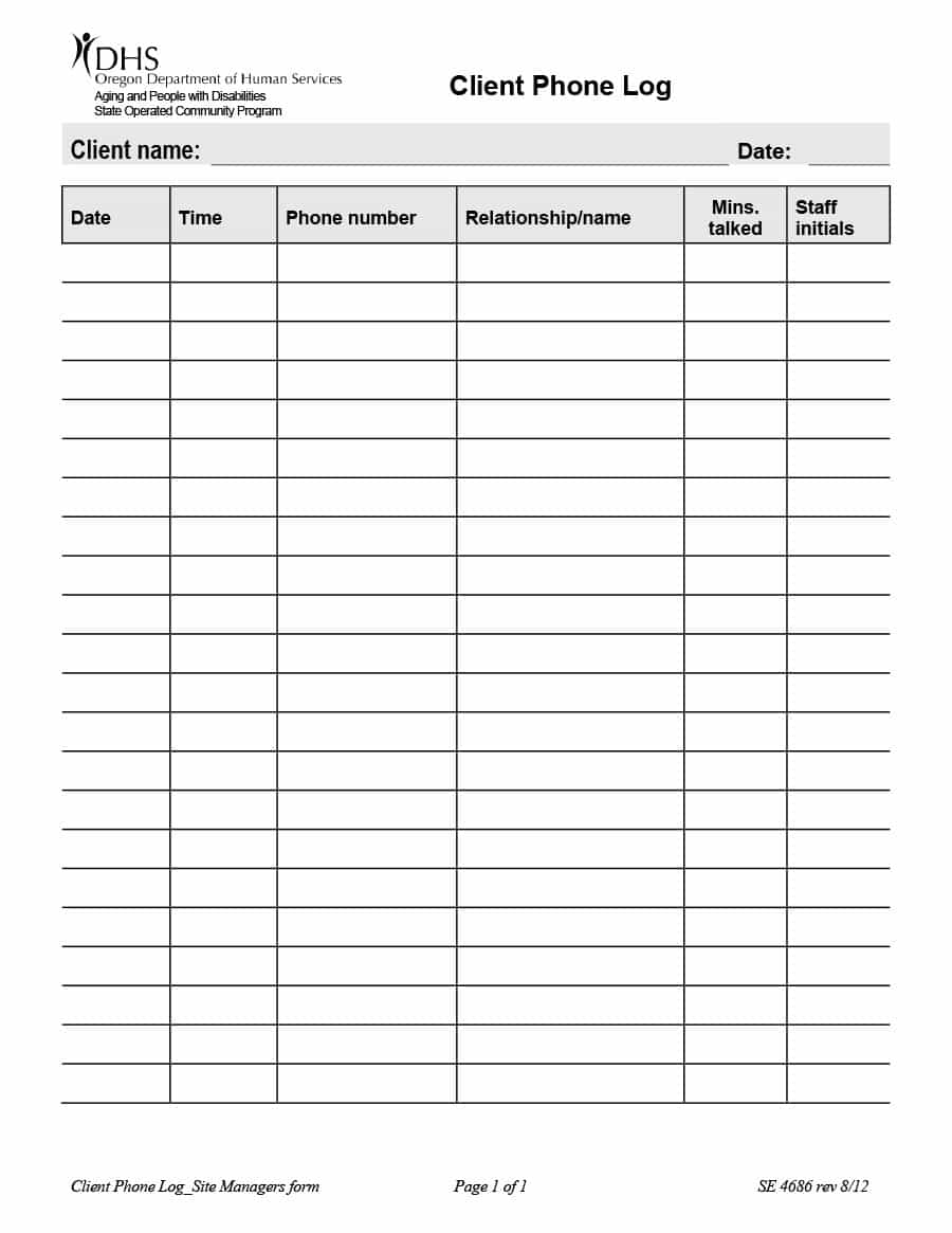 40+ Printable Call Log Templates In Microsoft Word And Excel - Free Printable Call Log Template