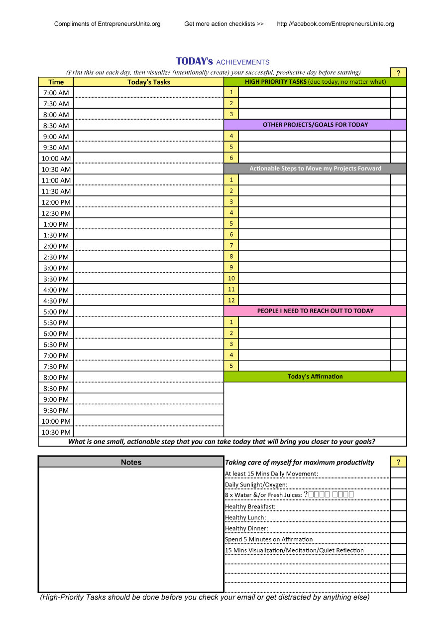 40+ Printable Daily Planner Templates (Free) - Template Lab - Free Printable Planners And Organizers