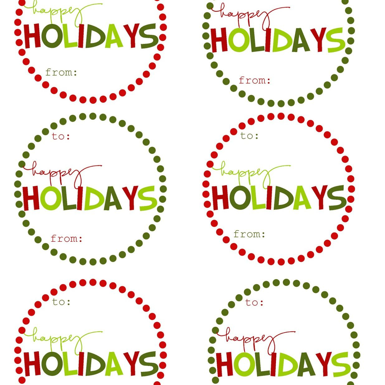 40 Sets Of Free Printable Christmas Gift Tags - Free Customized Name Tags Printable