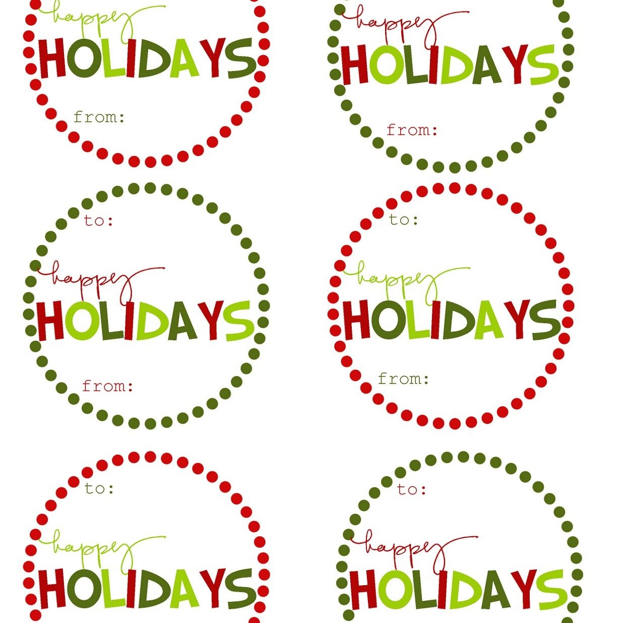 40 Sets Of Free Printable Christmas Gift Tags - Free Printable Toe Tags