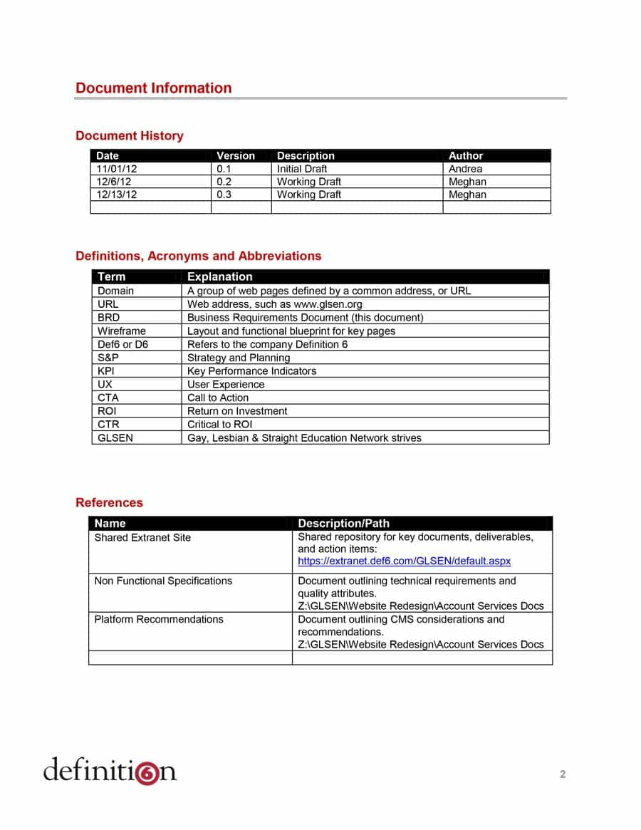 40+ Simple Business Requirements Document Templates - Template Lab - Free Printable Business Documents