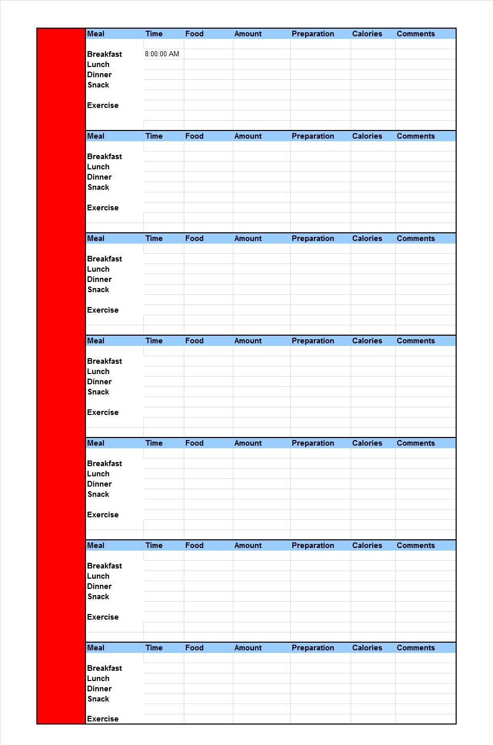 40 Simple Food Diary Templates &amp;amp; Food Log Examples - Free Printable Calorie Counter Journal