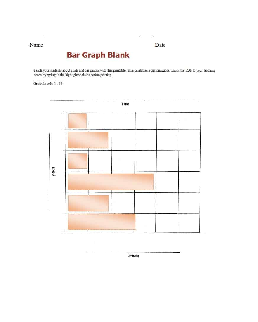 41 Blank Bar Graph Templates [Bar Graph Worksheets] - Template Lab - Free Printable Bar Graph