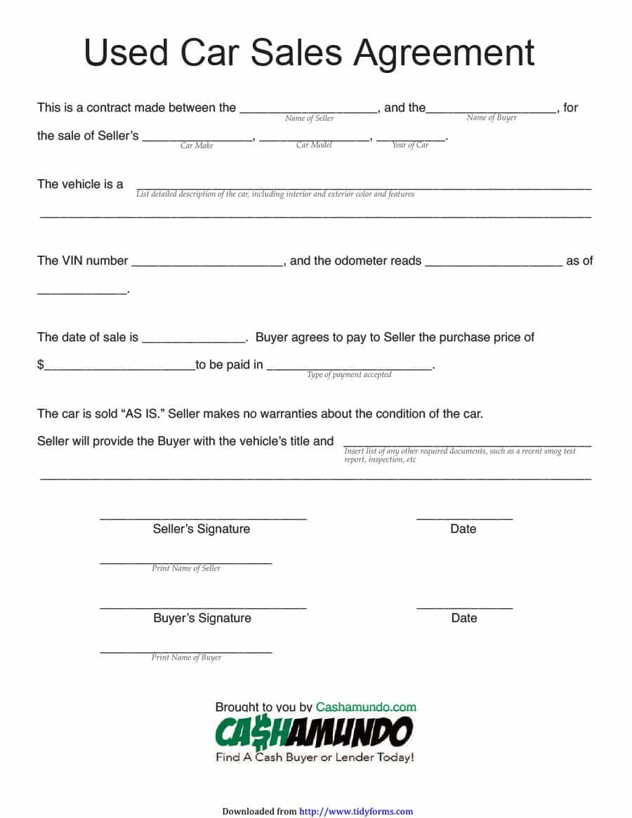 42 Printable Vehicle Purchase Agreement Templates ᐅ Template Lab - Free Printable Purchase Agreement Template