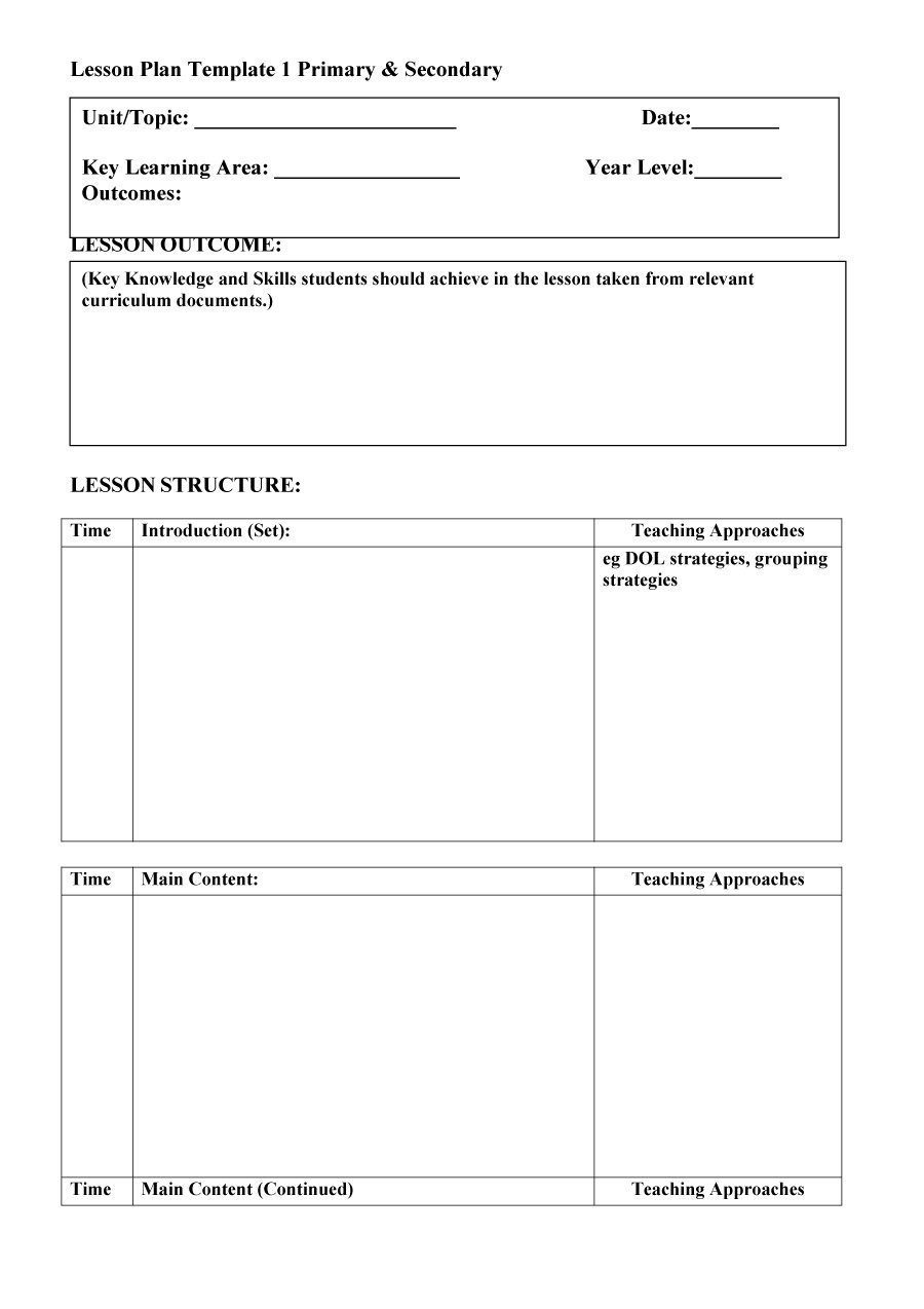 44 Free Lesson Plan Templates [Common Core, Preschool, Weekly] - Free Printable Lesson Plans For Toddlers