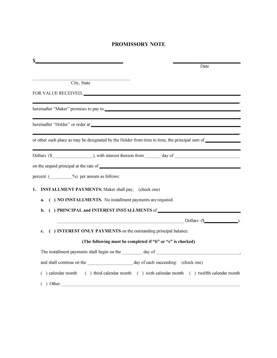 45 Free Promissory Note Templates &amp;amp; Forms [Word &amp;amp; Pdf] ᐅ Template Lab - Free Printable Promissory Note Template