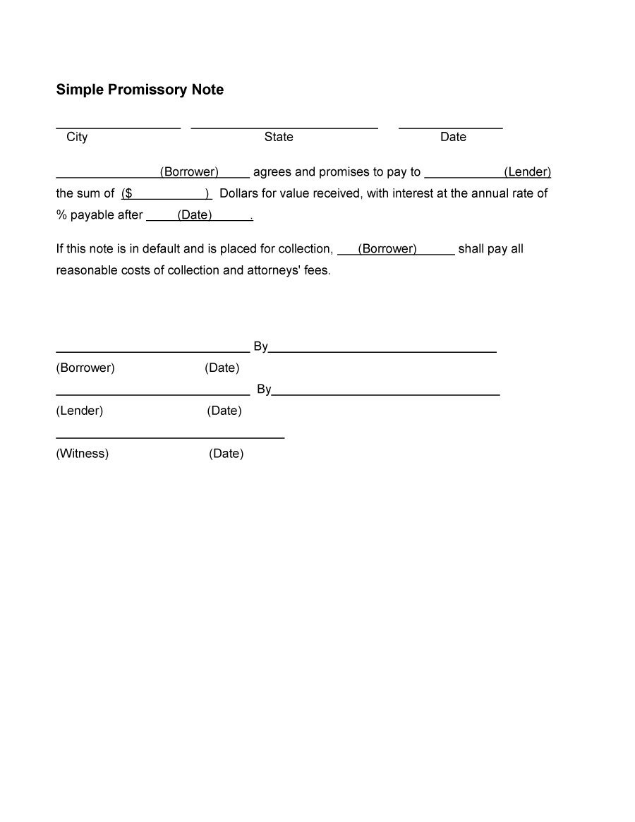 45 Free Promissory Note Templates &amp;amp; Forms [Word &amp;amp; Pdf] - Template Lab - Free Promissory Note Printable Form