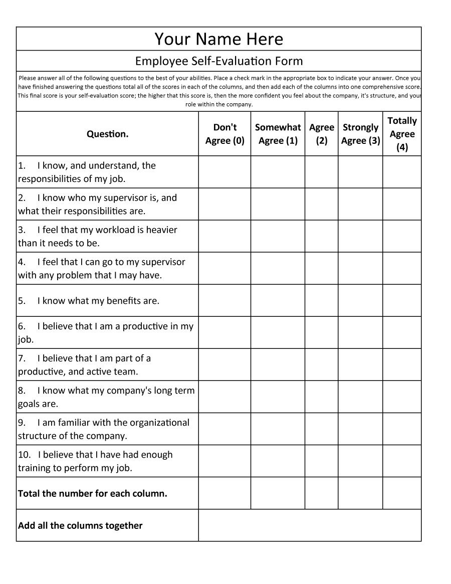 46 Employee Evaluation Forms &amp;amp; Performance Review Examples - Free Employee Evaluation Forms Printable