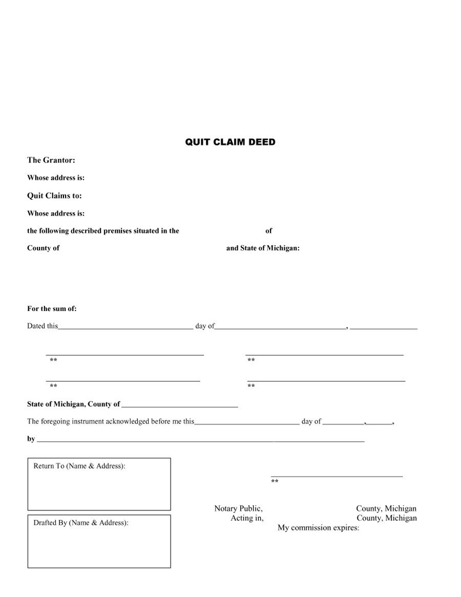 46 Free Quit Claim Deed Forms &amp;amp; Templates - Template Lab - Free Printable Quit Claim Deed Form