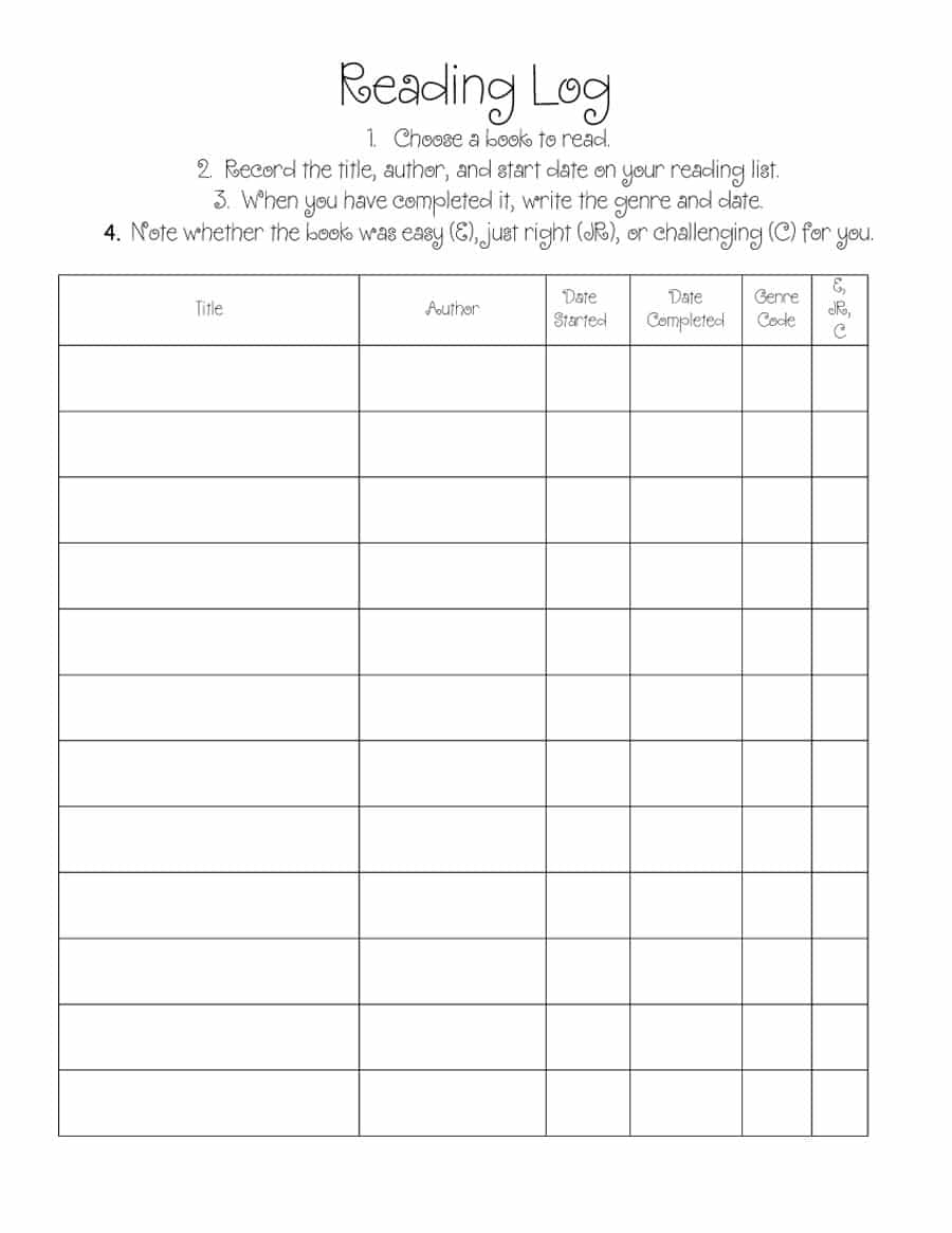 47 Printable Reading Log Templates For Kids, Middle School &amp;amp; Adults - Free Printable Reading Log