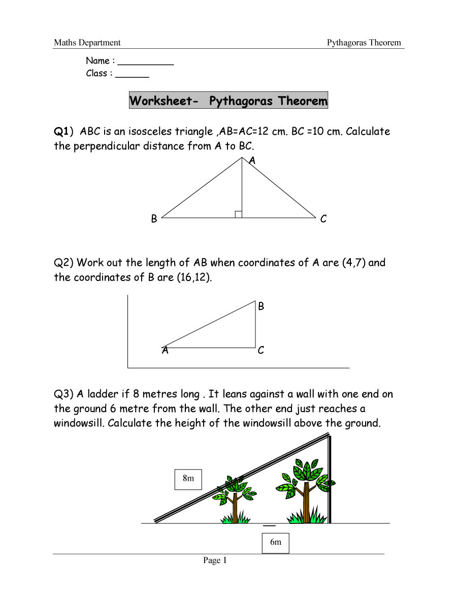 48 Pythagorean Theorem Worksheet With Answers [Word + Pdf] - Free Printable Pythagorean Theorem Worksheets