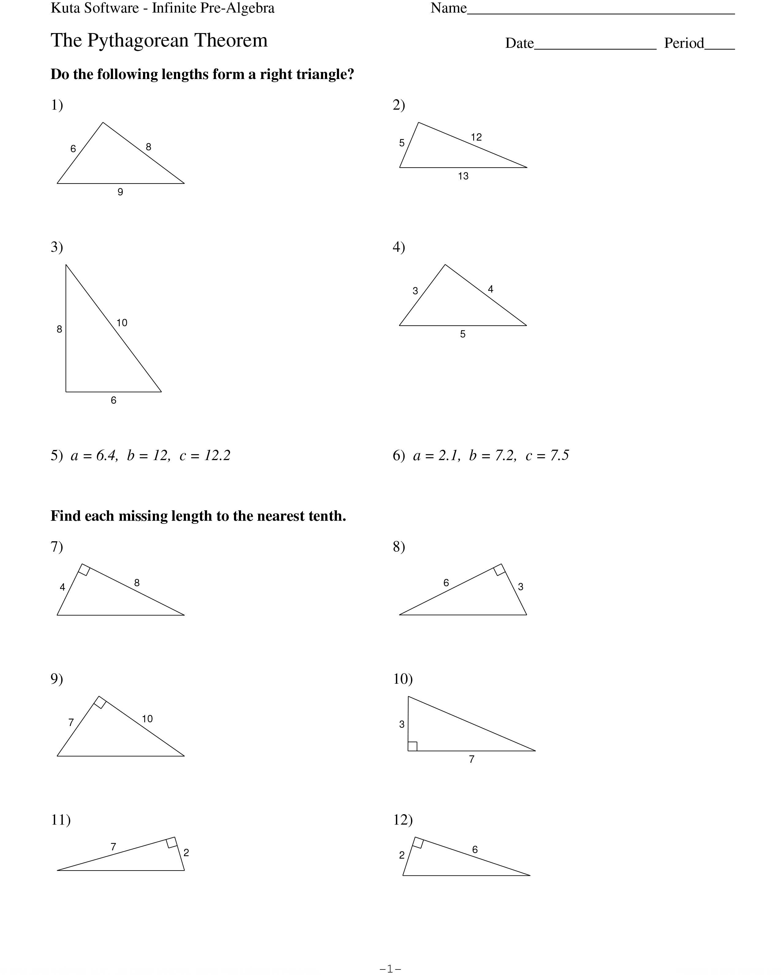 48 Pythagorean Theorem Worksheet With Answers [Word + Pdf] - Free Printable Pythagorean Theorem Worksheets