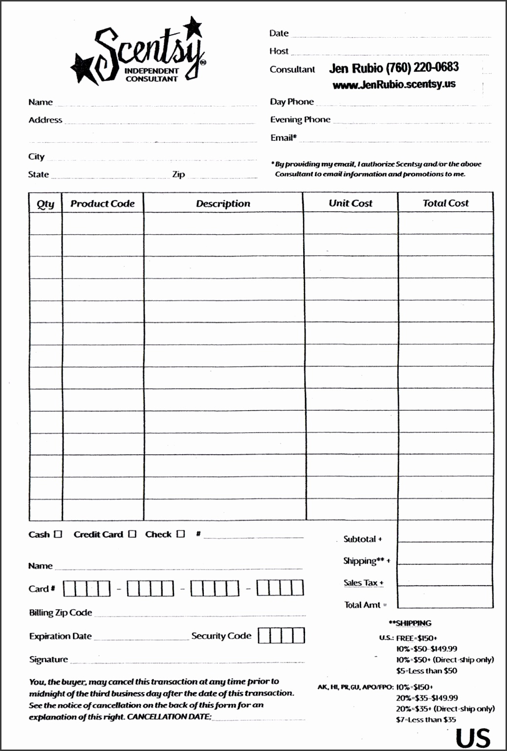 5 Blank Fundraiser Order Form Template - Sampletemplatess - Free Printable Scentsy Order Forms