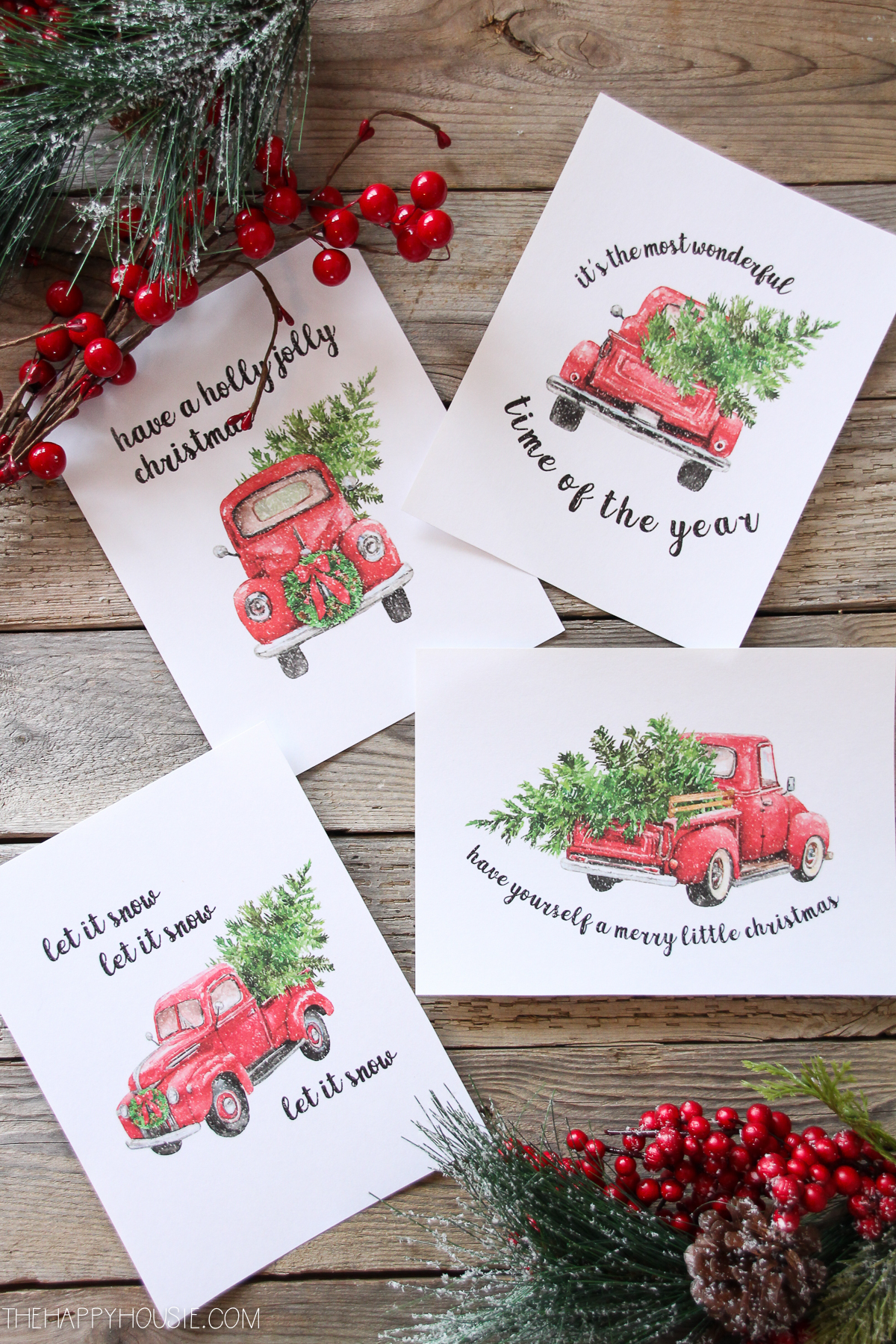 5 Free Vintage Truck Christmas Printables | The Happy Housie - Free Printable Vintage Christmas Pictures