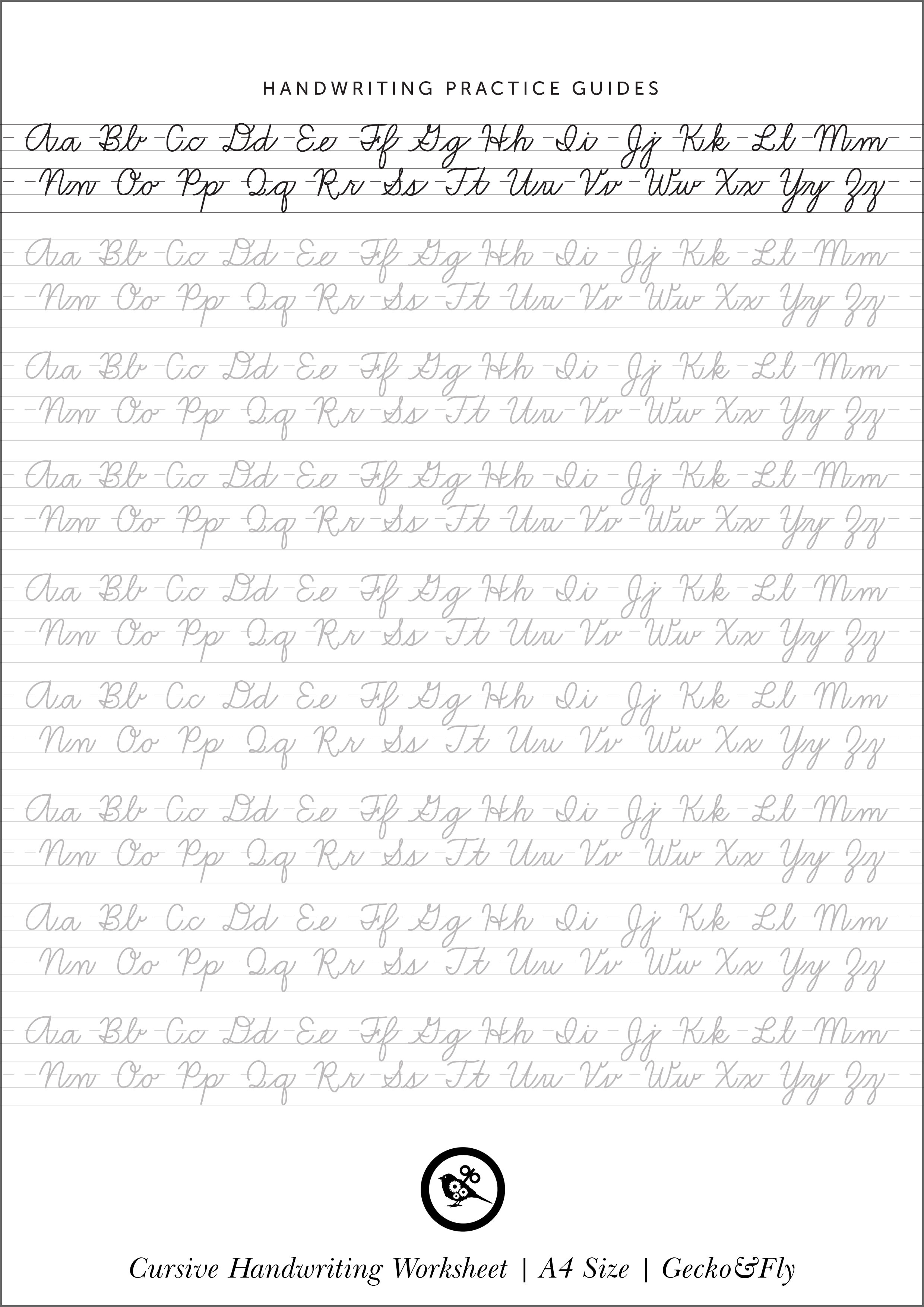 5 Printable Cursive Handwriting Worksheets For Beautiful Penmanship - Cursive Letters Worksheet Printable Free