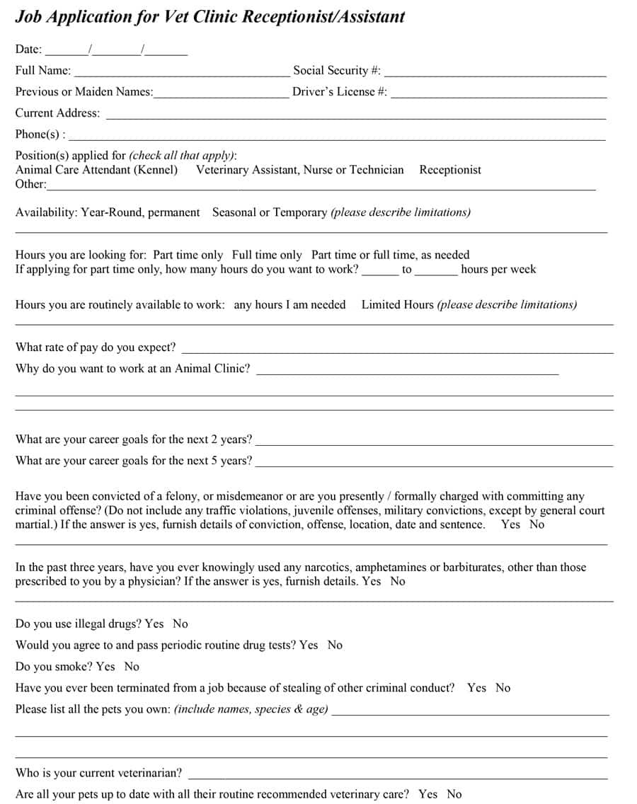 50 Free Employment / Job Application Form Templates [Printable] ᐅ - Free Printable General Application For Employment