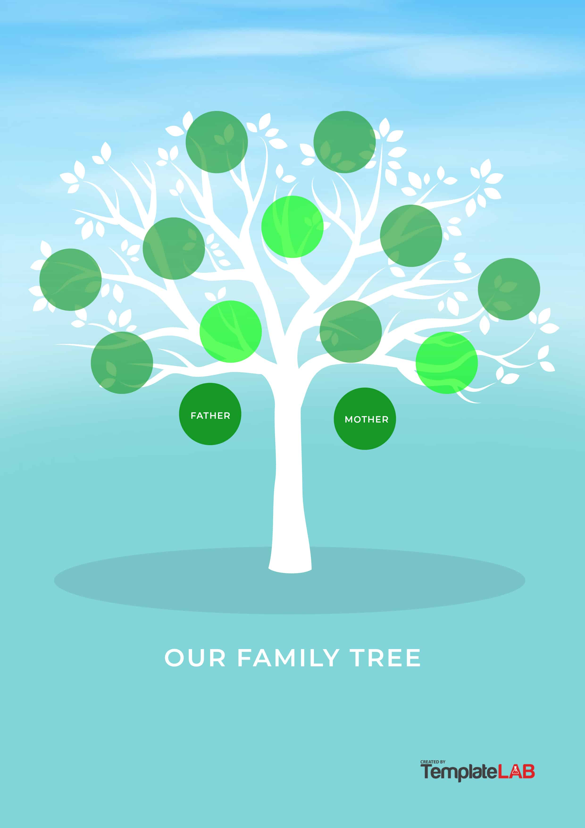 50+ Free Family Tree Templates (Word, Excel, Pdf) - Template Lab - Free Printable Family Tree