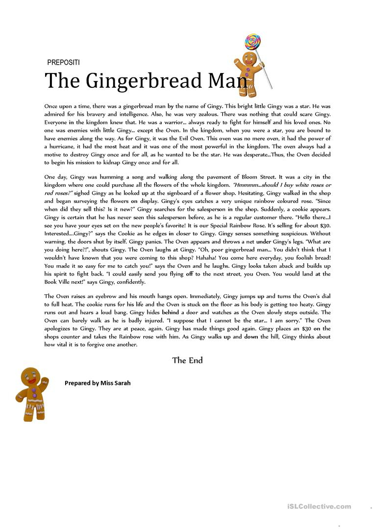 6 Free Esl The Gingerbread Man Worksheets - Free Printable Version Of The Gingerbread Man Story
