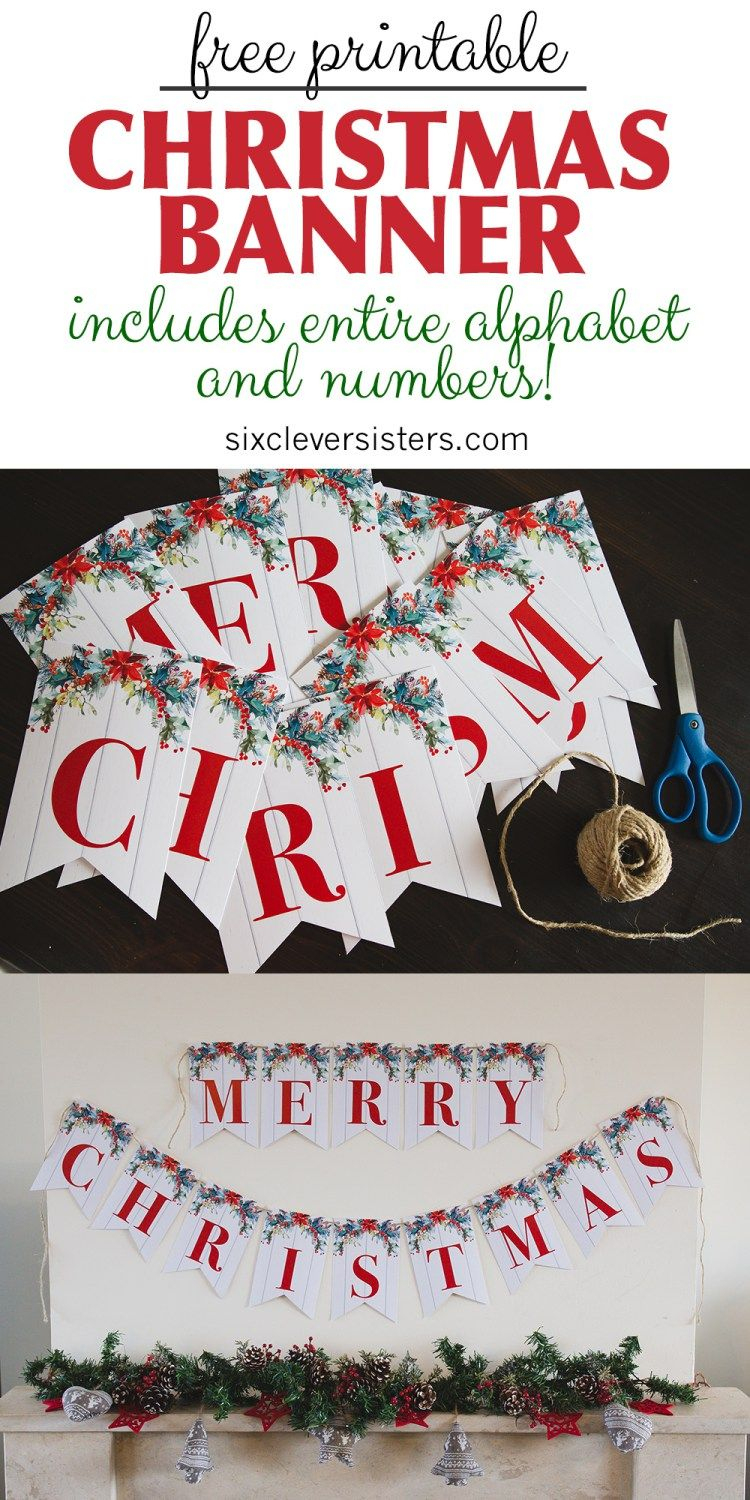 6 Free Printable Christmas Signs | Christmas | Pinterest | Merry - Free Printable Christmas Banner