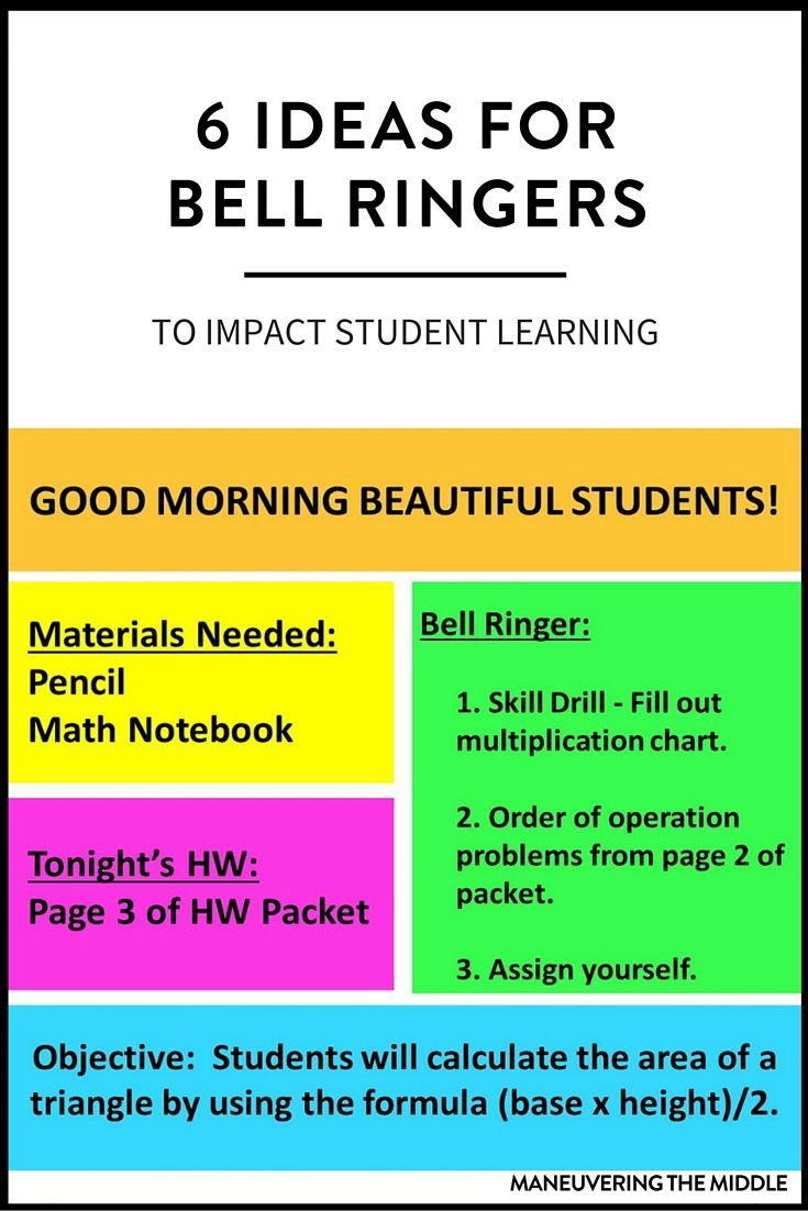 6 Ideas For Bell Ringers | Bright Ideas For The Classroom | Bell - Free Printable Bell Ringers