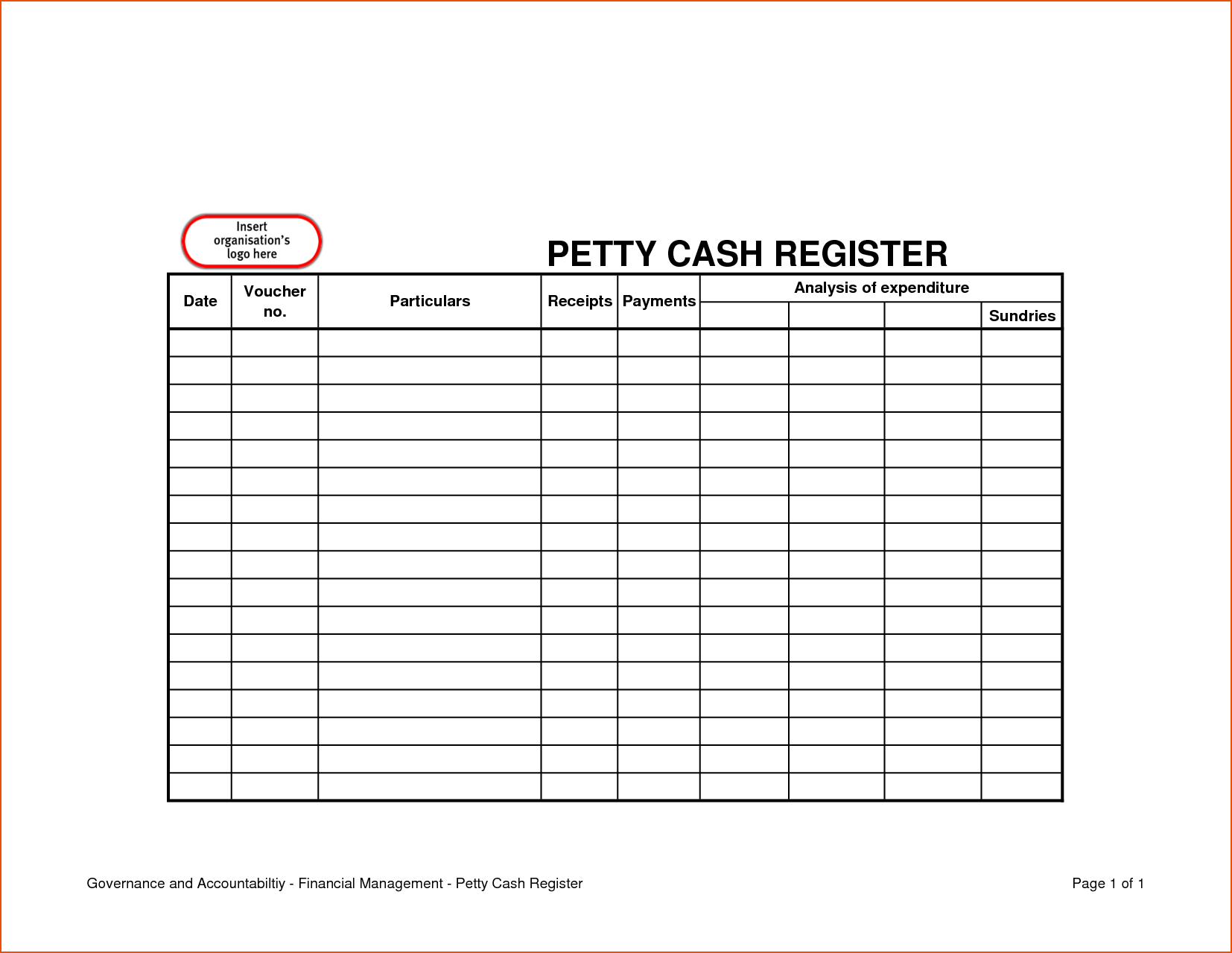 6+ Petty Cash Template - Bookletemplate - Free Printable Petty Cash Template
