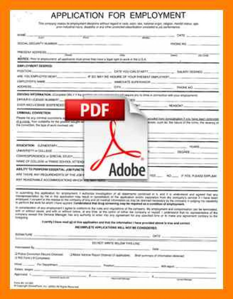 7+ Free Printable Employment Application Form Pdf | St Inside Free - Free Printable Job Application Form Pdf